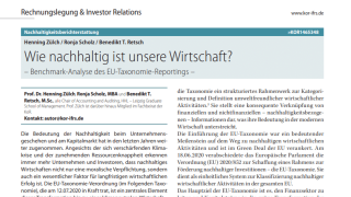 Wie nachhaltig ist unsere Wirtschaft? – Benchmark-Analyse des EU-Taxonomie-Reportings –